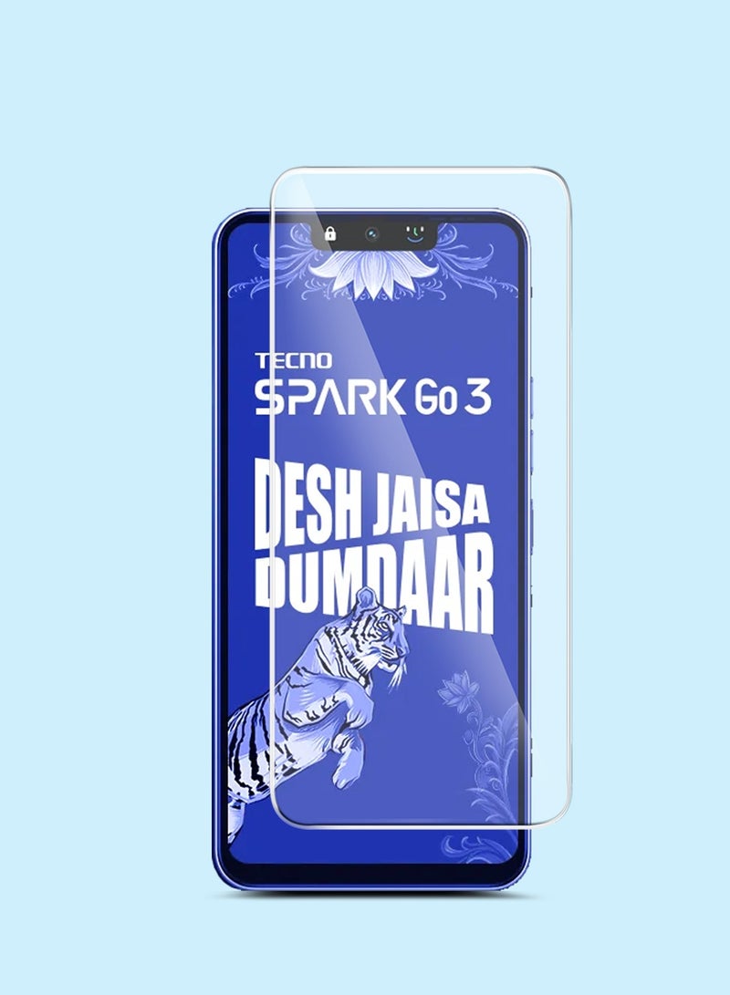 GMAX Tecno Spark Go 3 4G 2026 / TECNO GO 3 GMAX Premium Series Curved Edges 9H 2.5D Tempered Glass Screen Protector - Clear - Image 1